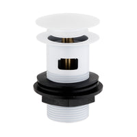 Pop up basin waste round slotted - matt white
