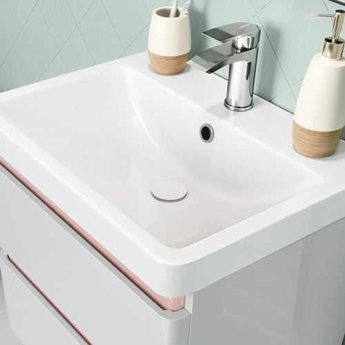 Pop up basin waste round slotted - matt white