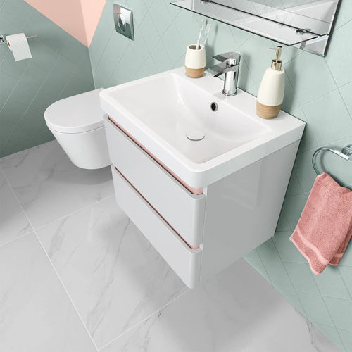 Pop up basin waste round slotted - matt white
