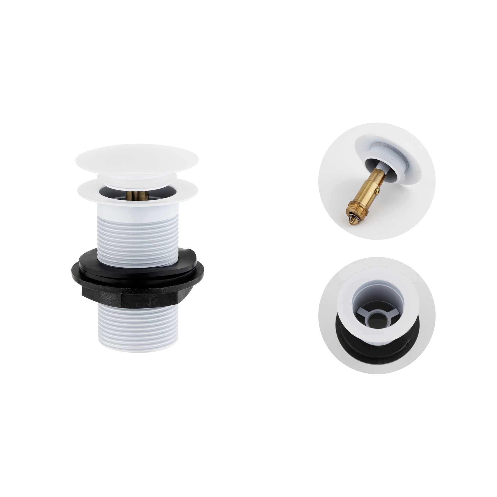 Buy Pop up basin waste round unslotted - white online UK