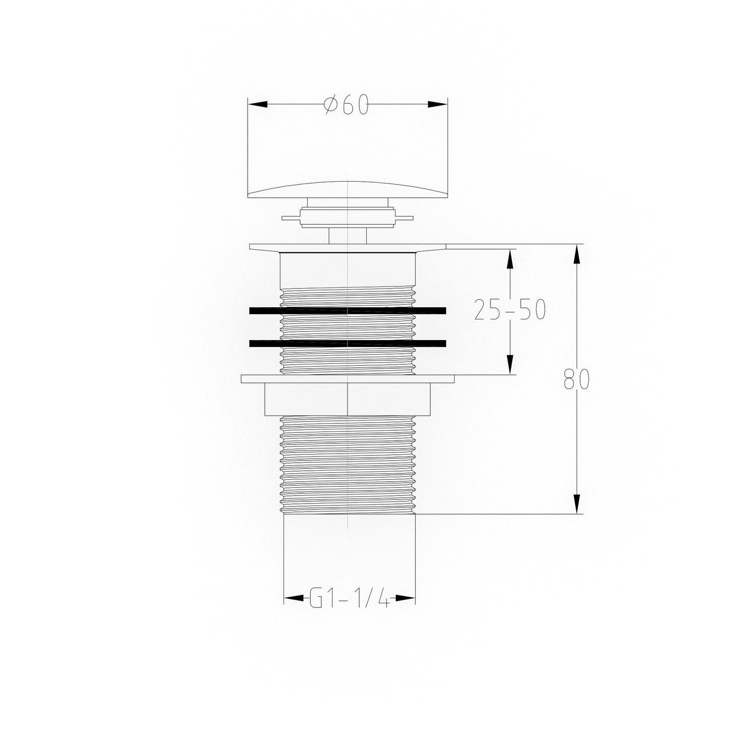 Buy Pop up basin waste round unslotted - white online UK