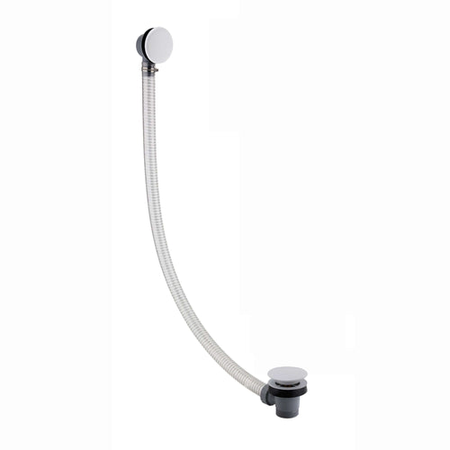 Buy Easy clean cut to size pipe bath sprung waste & overflow (bath thickness 5-15mm) - matt white online UK