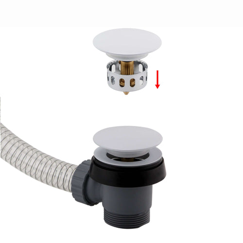 Buy Easy clean cut to size pipe bath sprung waste & overflow (bath thickness 5-15mm) - matt white online UK