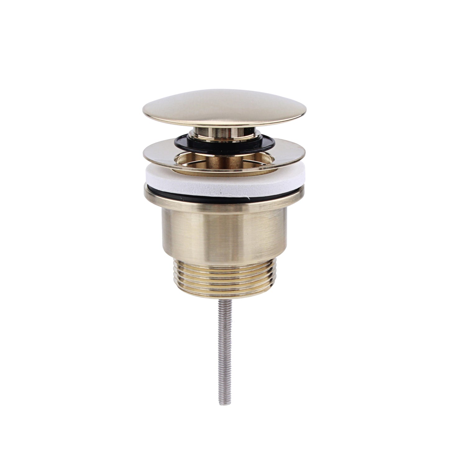 Universal click clack or freeflow basin waste for sinks with or without overflow - brushed brass