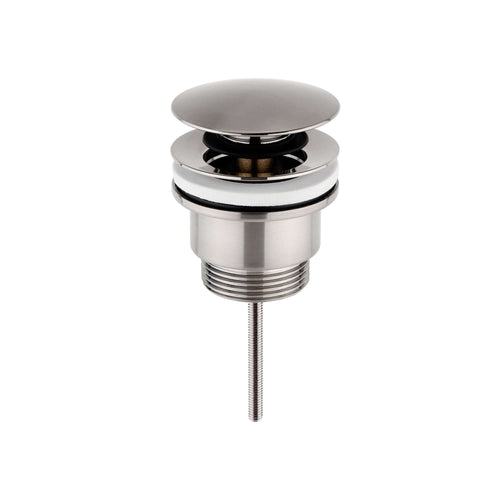 Buy Universal click clack or freeflow basin waste for sinks with or without overflow - brushed nickel online UK