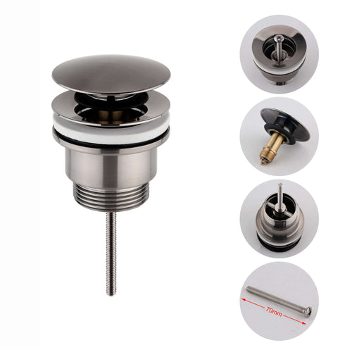 Buy Universal click clack or freeflow basin waste for sinks with or without overflow - gunmetal grey online UK