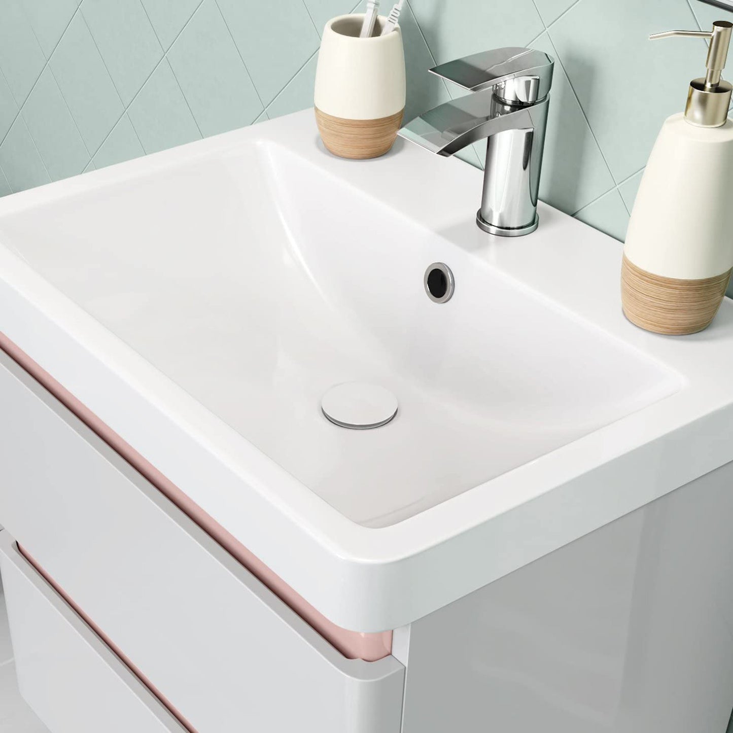 Universal click clack or freeflow basin waste for sinks with or without overflow - matt white