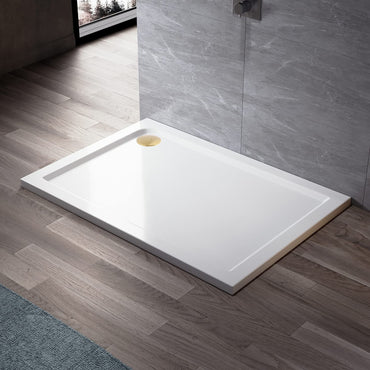 Shower tray low profile waste 90mm - brushed brass