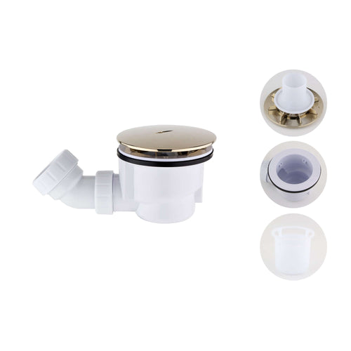Buy Shower tray high flow waste 90mm - gold online UK