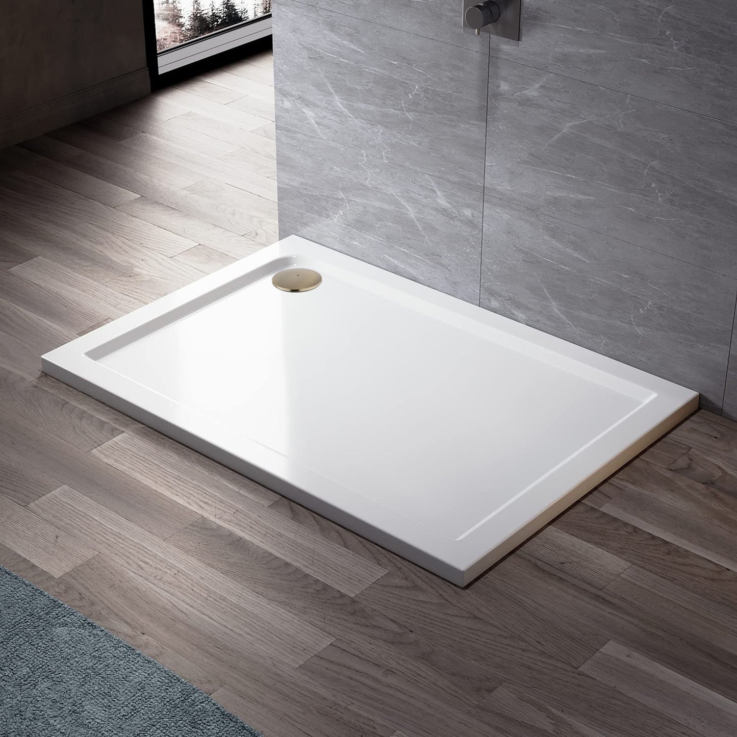 Shower tray high flow waste 90mm - antique brass