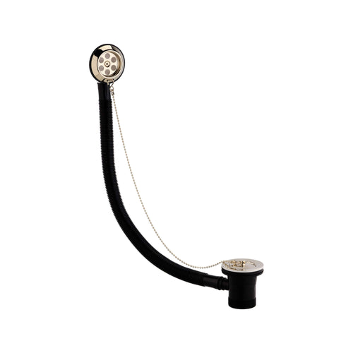 Buy Traditional bath retainer waste & ball chain plug with overflow - gold online UK