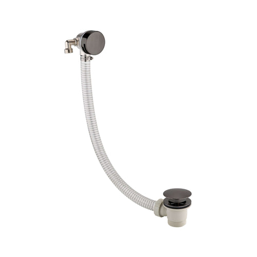 Buy Round freeflow bath filler with overflow and clicker waste - gunmetal grey online UK