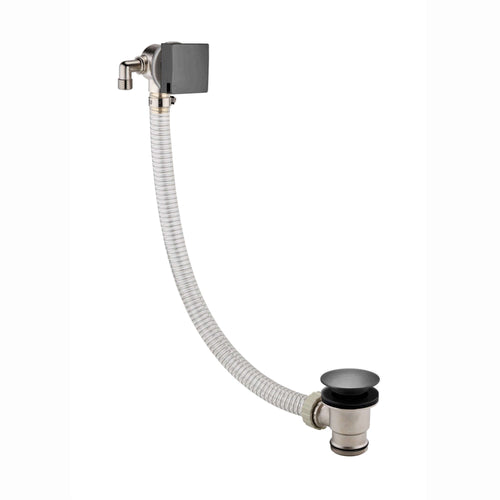 Buy Square freeflow bath filler with overflow and clicker waste - gunmetal grey online UK