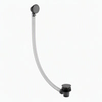 Easy clean cut to size pipe bath sprung waste & overflow (bath thickness 5-15mm) - gunmetal grey
