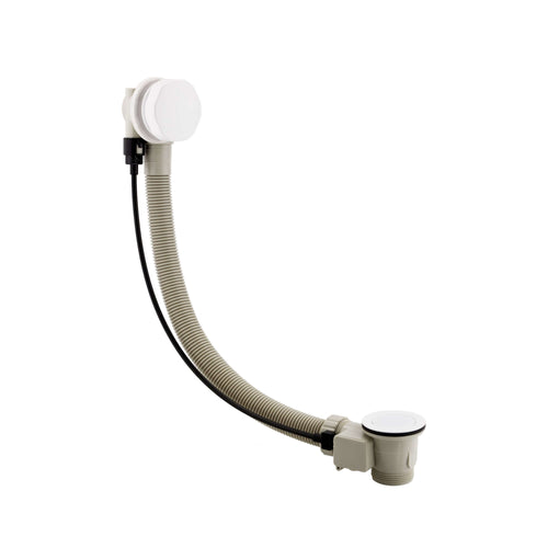Buy Bath pop up waste with overflow suitable for 5-25mm bath thickness - matt white online UK