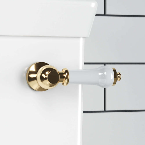 Buy Toilet lever traditional ceramic - gold online UK