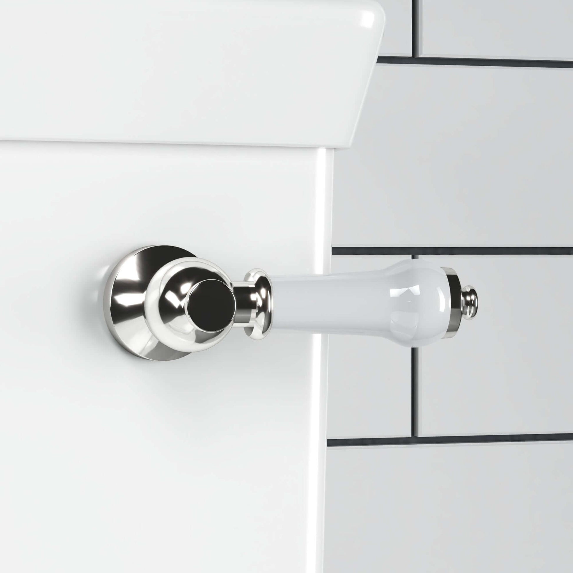 Buy Toilet lever traditional ceramic - chrome Online UK | HOUSE OF ENKI