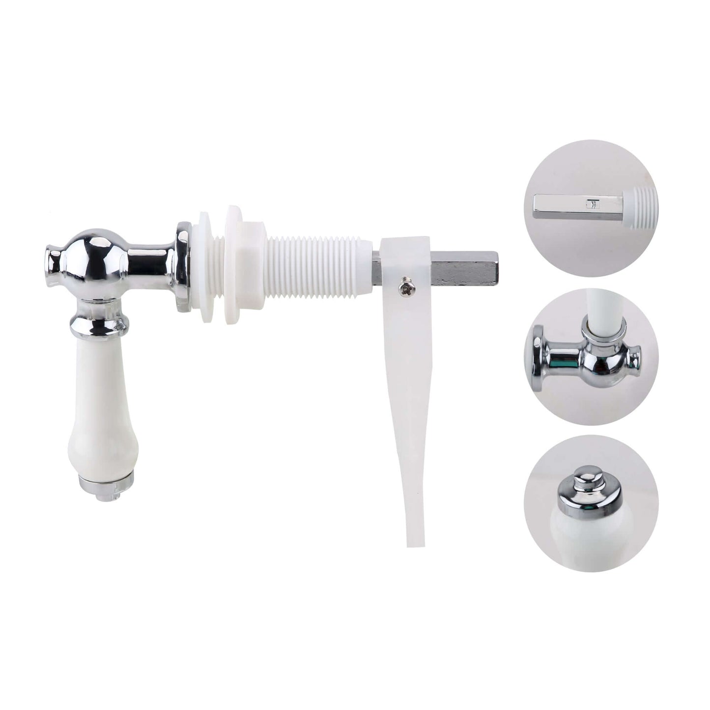 Buy Toilet lever traditional ceramic - chrome Online UK | HOUSE OF ENKI