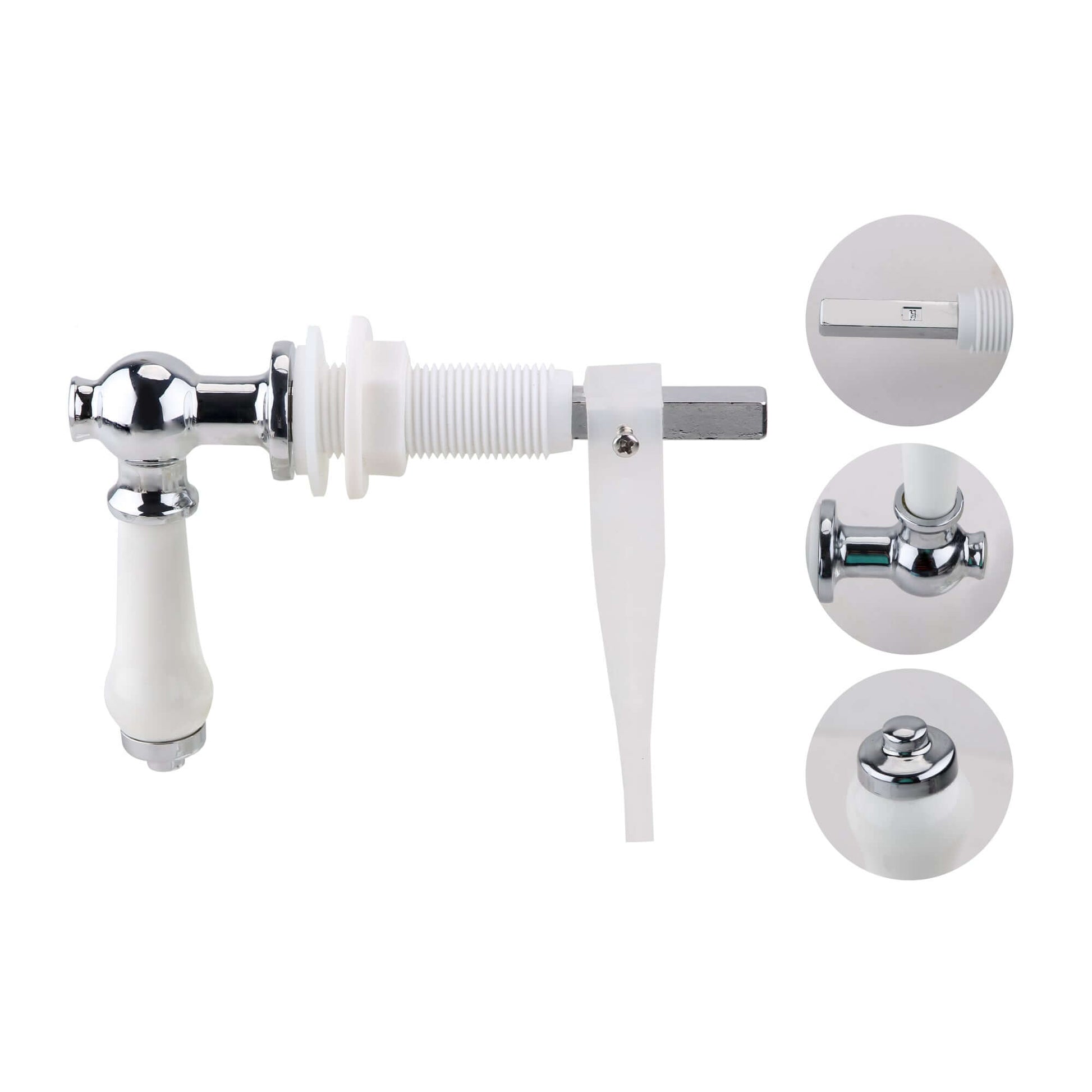 Buy Toilet lever traditional ceramic - chrome Online UK | HOUSE OF ENKI