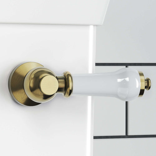 Buy Toilet lever traditional ceramic - antique brass online UK