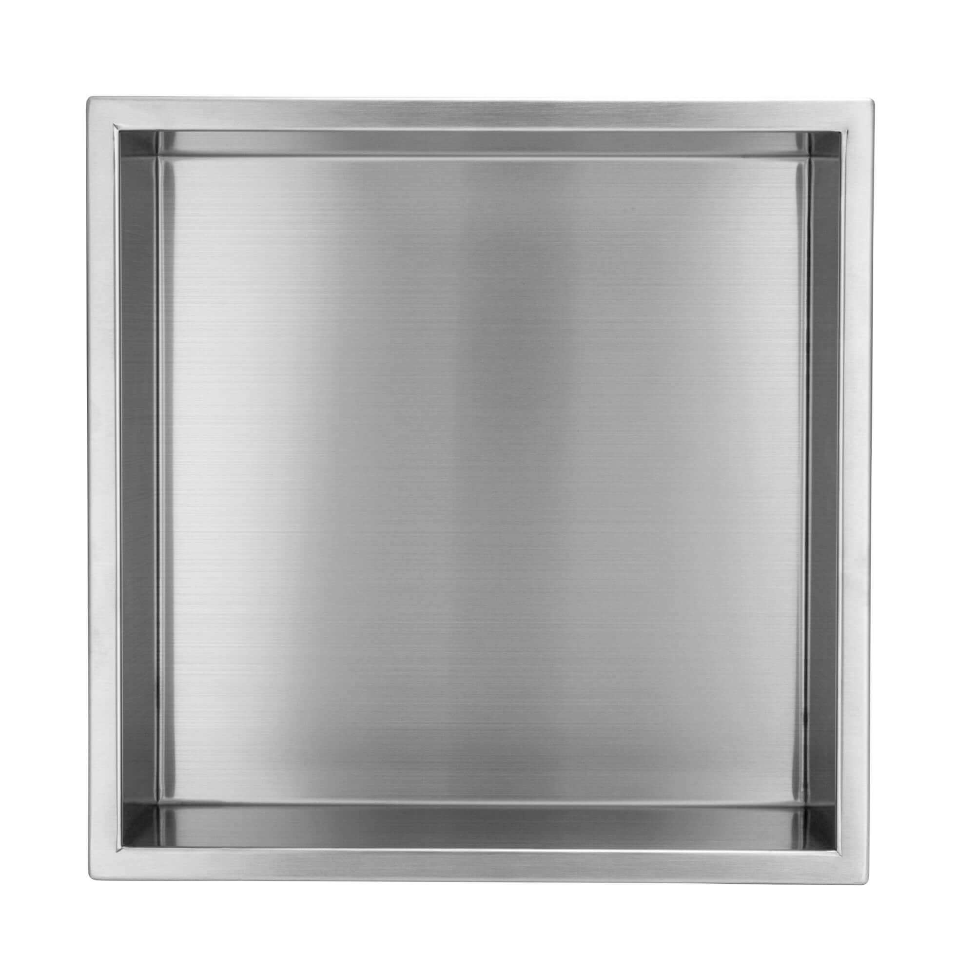 brushed steel shower niche