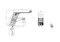 Tenor sequential thermostatic basin mixer - chrome dimensions diagram
