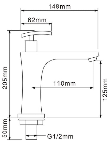 Optic deck mounted electronic sensor tap with hand wash dispensor - chrome dimensions diagram
