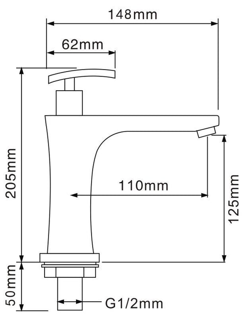 Optic deck mounted electronic sensor tap with hand wash dispensor - chrome dimensions diagram