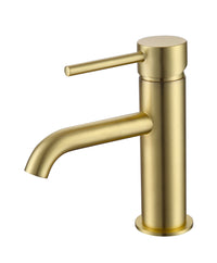 Calder cold start mono basin mixer with sprung waste - brushed brass (BT7027)
