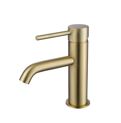 Calder cold start mono basin mixer with sprung waste - brushed gold (BT7028)