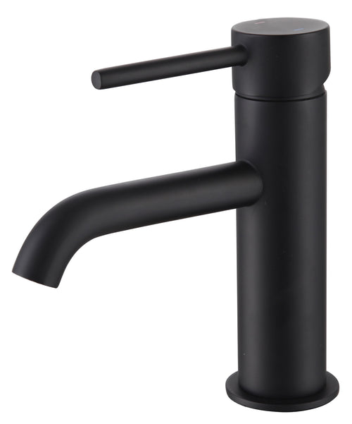 Calder mini mono basin mixer with sprung waste - matt black (BT7032)