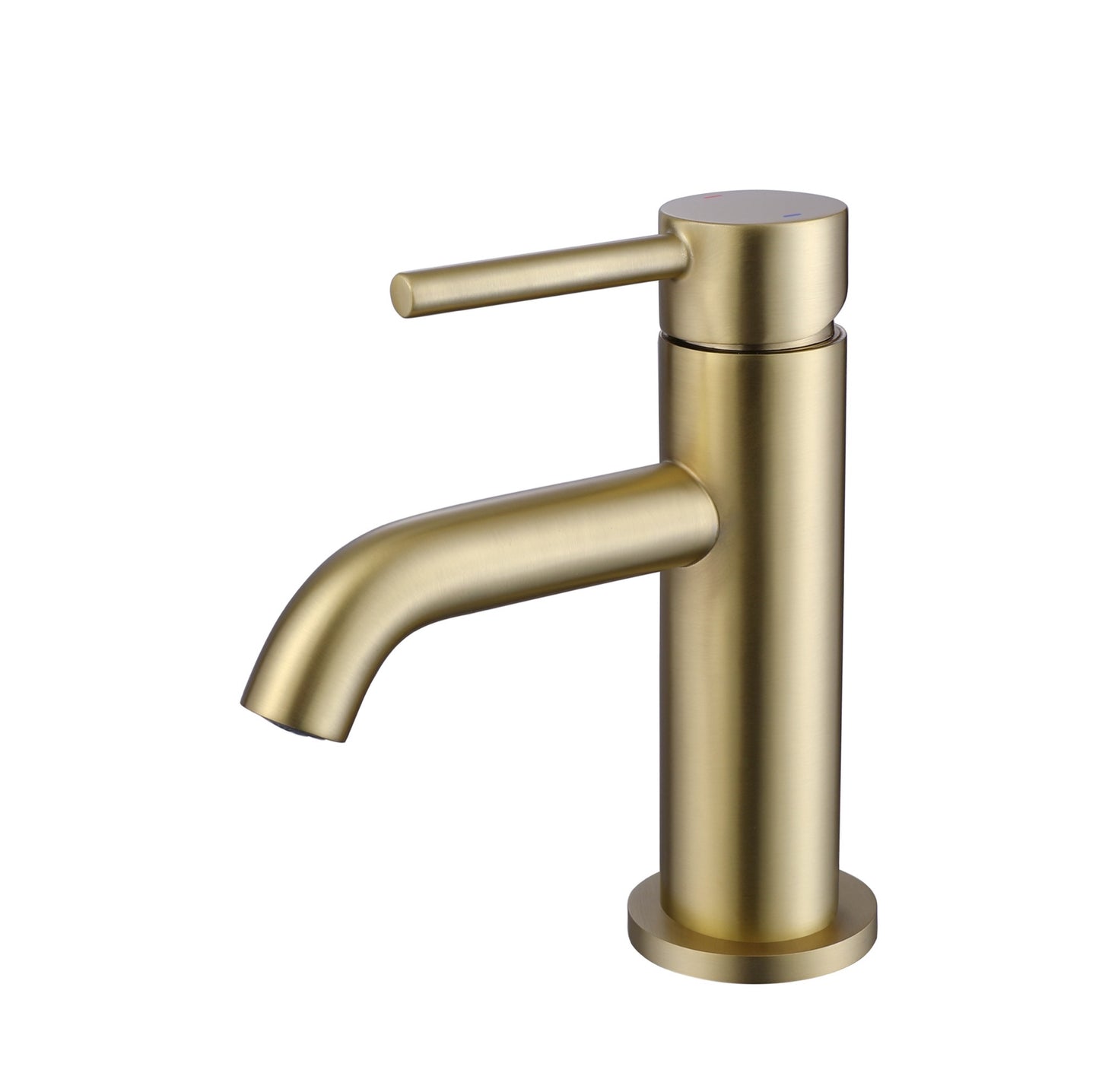 Calder mini mono basin mixer with sprung waste - brushed gold (BT7033)