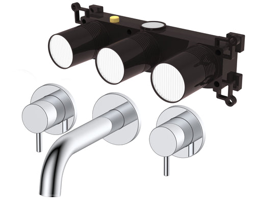 Calder wall mounted basin mixer - chrome (BT7040)
