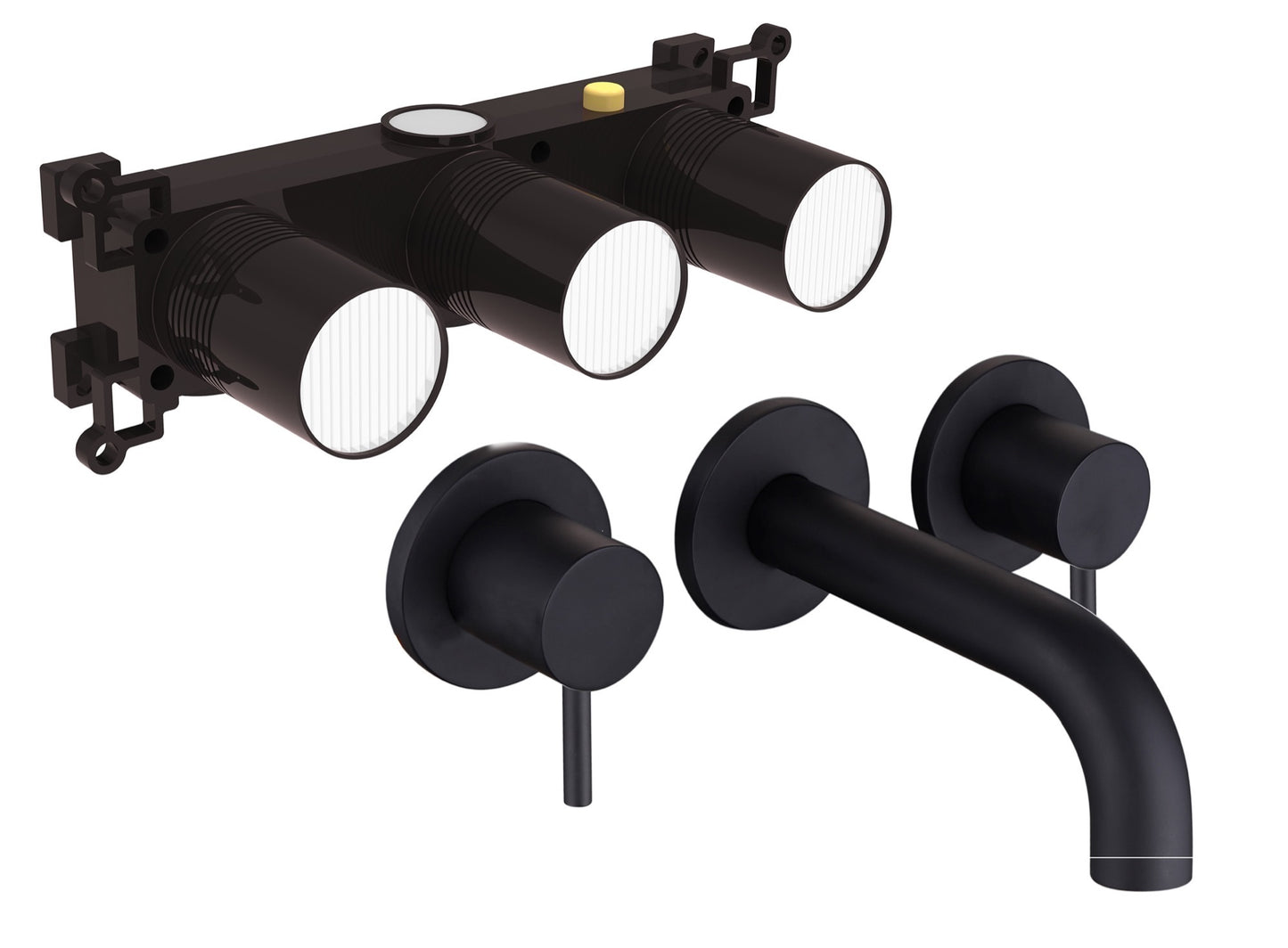 Calder wall mounted basin mixer - matt black (BT7041)
