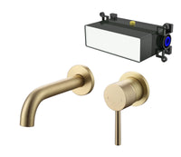 Calder wall mounted basin mixer with EZ box - brushed gold (BT7045)