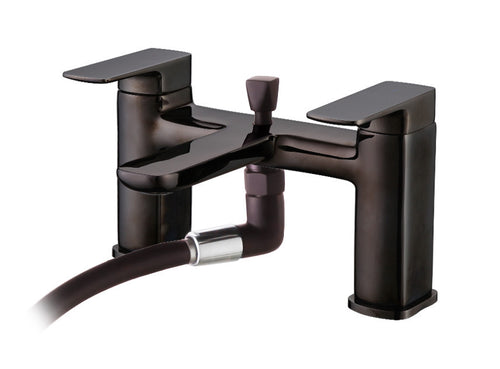 Delamere bath shower mixer with shower kit - black chrome (BT7057)