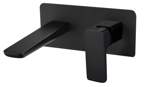 Delamere wall mounted basin mixer - matt black (BT7063)