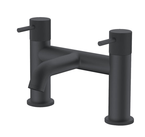 Alderley fluted bath filler - matt black (BT7068)