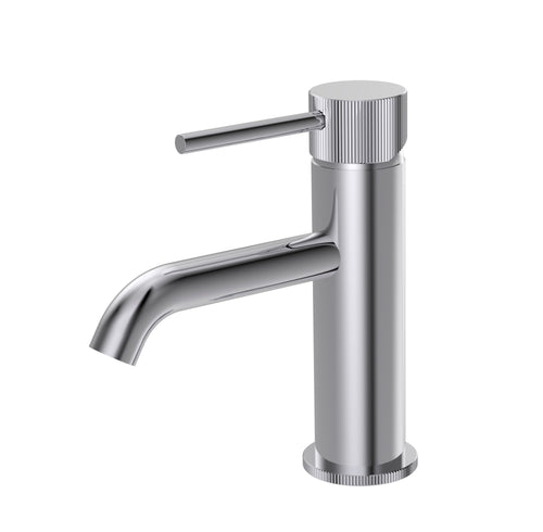 Alderley fluted cold start mono basin mixer with sprung waste - chrome (BT7079)