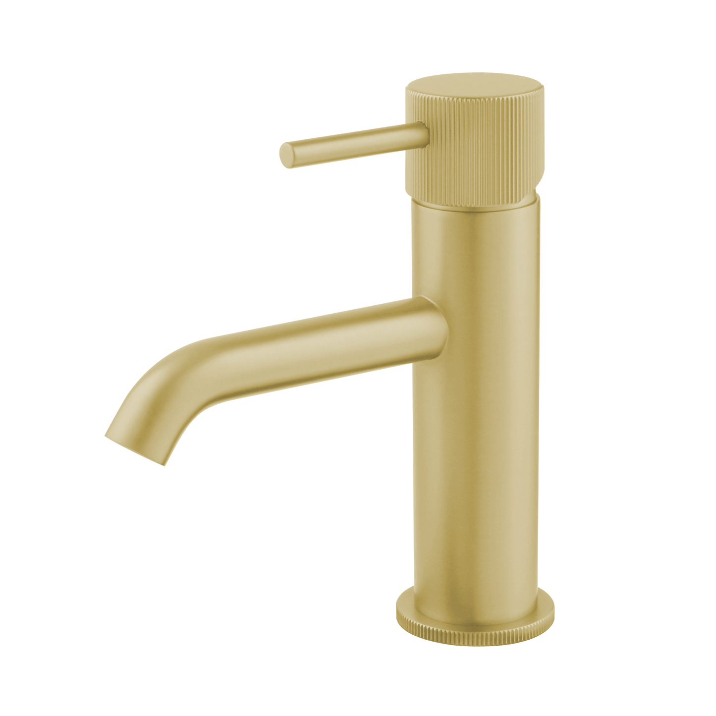 Alderley fluted cold start mono basin mixer with sprung waste - brushed gold (BT7082)