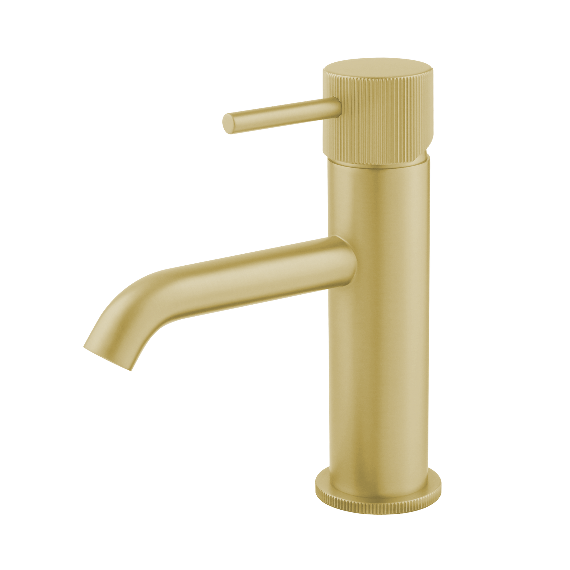 Alderley fluted cold start mono basin mixer with sprung waste - brushed gold (BT7082)