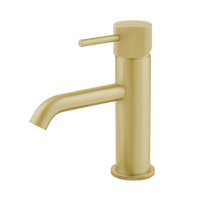 Alderley fluted cold start mono basin mixer with sprung waste - brushed gold (BT7082)