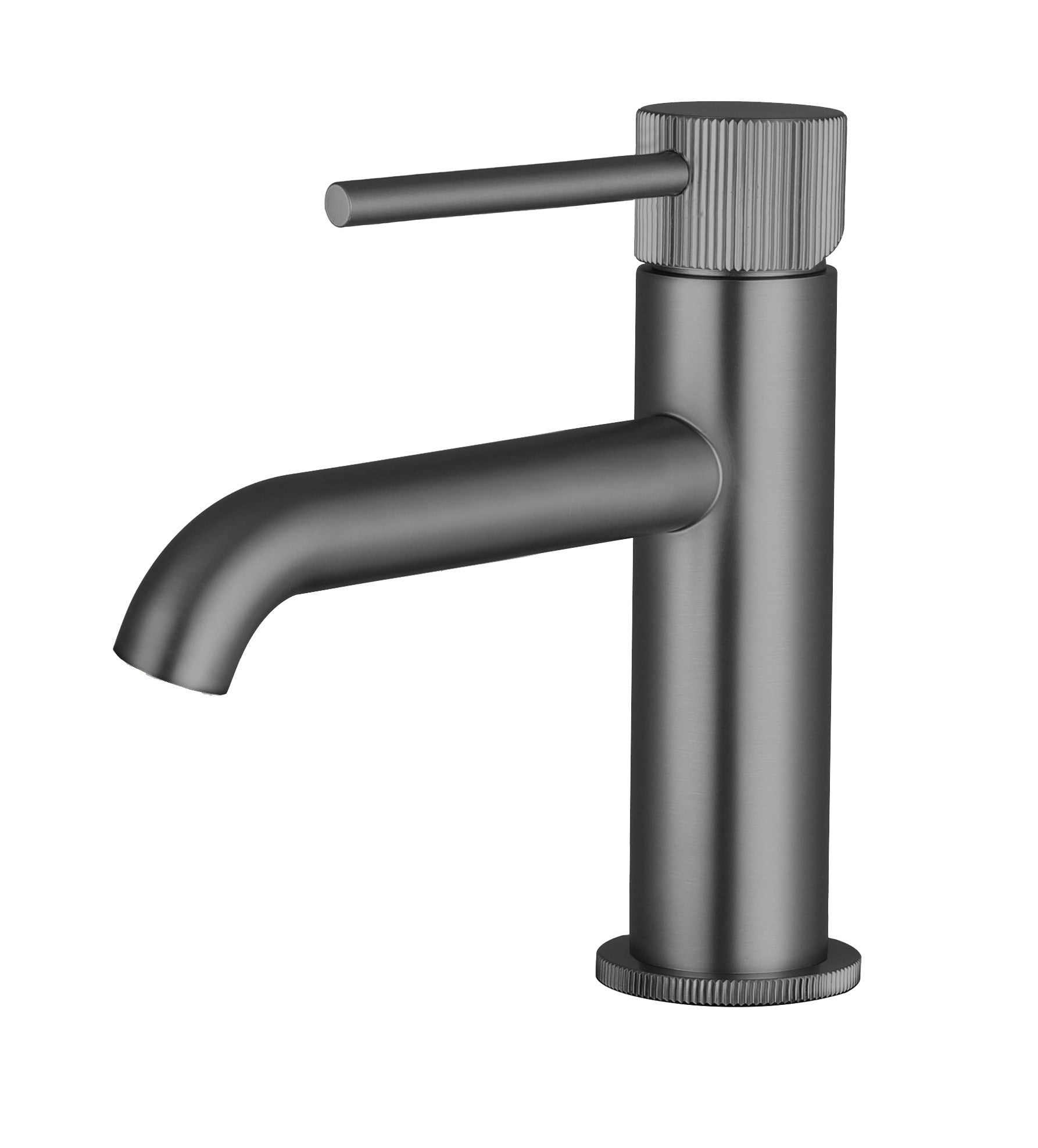 Alderley fluted cold start mono basin mixer with sprung waste - gunmetal grey (BT7084)