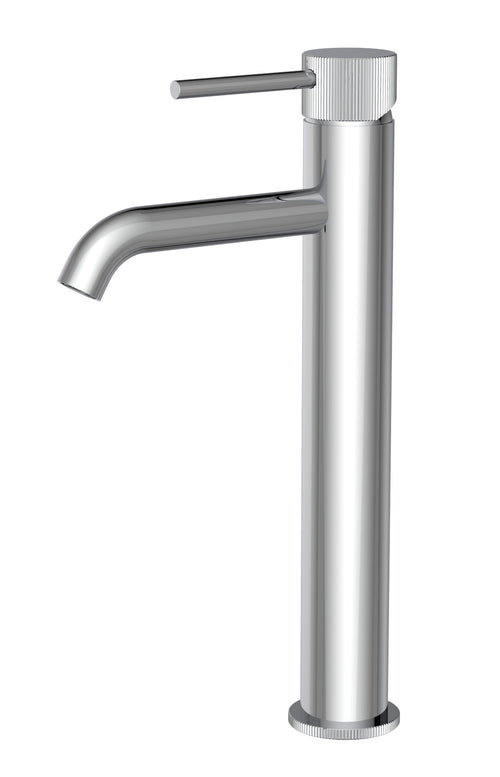 Alderley fluted cold start tall mono basin mixer - chrome (BT7091)