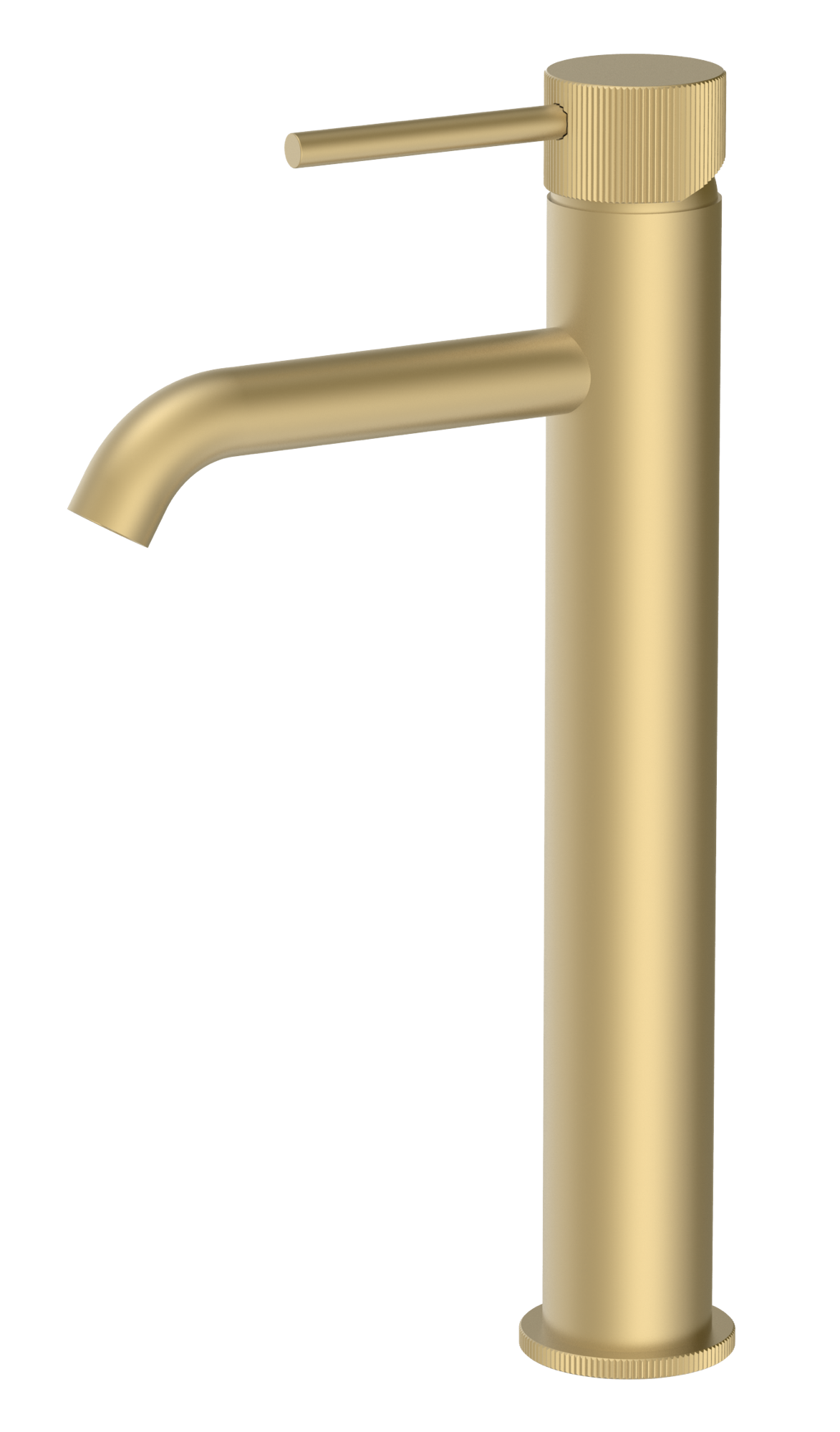 Alderley fluted cold start tall mono basin mixer - brushed brass (BT7093)