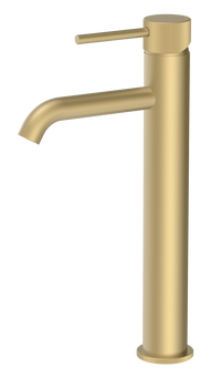 Alderley fluted cold start tall mono basin mixer - brushed gold (BT7094)