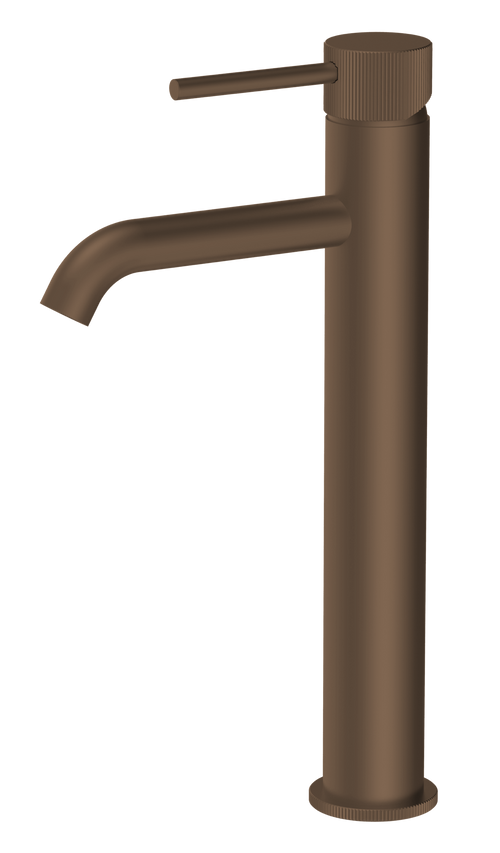 Alderley fluted cold start tall mono basin mixer - brushed bronze (BT7095)