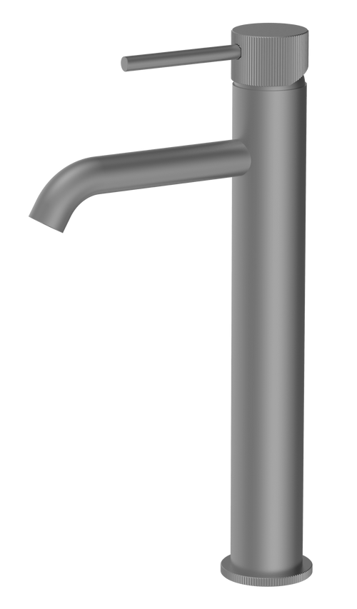 Alderley fluted cold start tall mono basin mixer - gunmetal grey (BT7096)