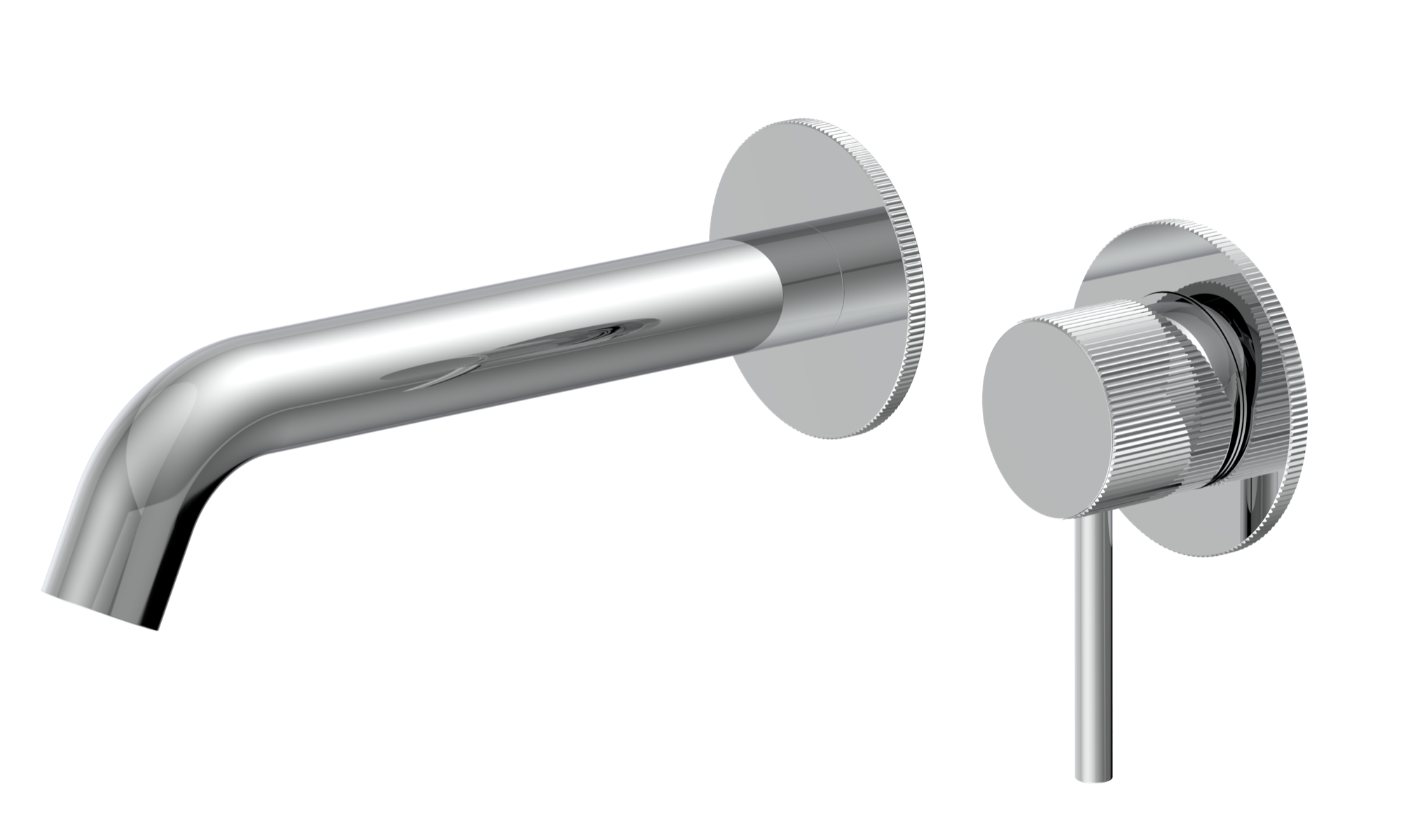 Alderley fluted wall mounted basin mixer with EZ box - chrome (BT7097)