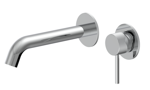 Alderley fluted wall mounted basin mixer with EZ box - chrome (BT7097)